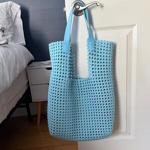 Melie Bianco Light Blue Woven Hobo Bag